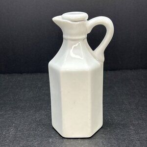 Vintage Link Charter Int'l LTD Cruet Jug with Handle & Stopper Ceramic White